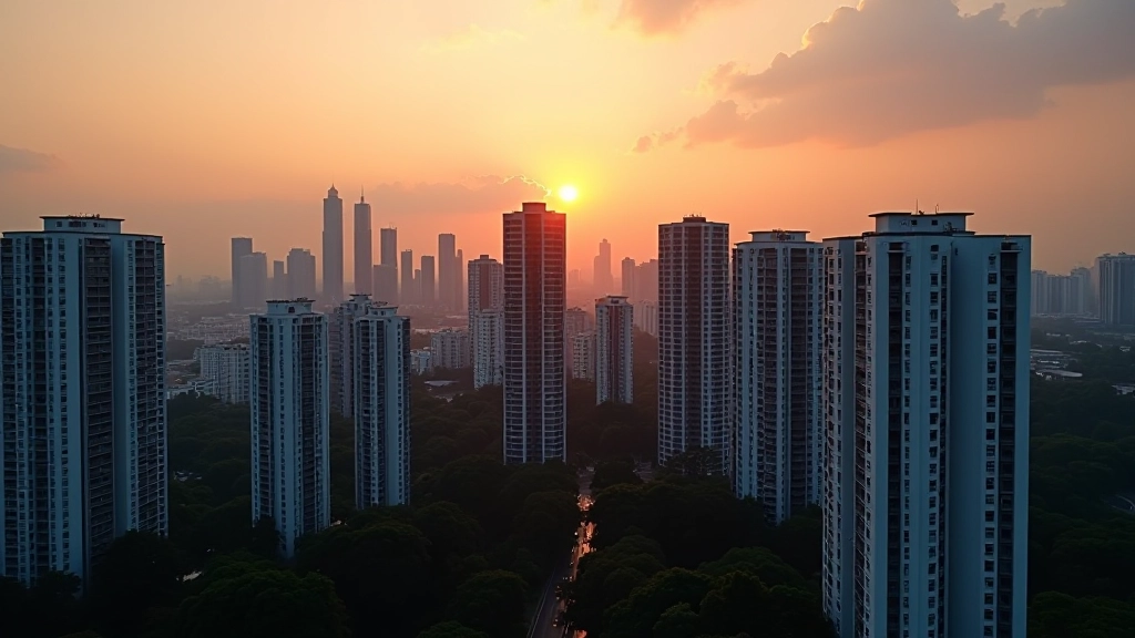Modern Malaysian residential buildings and urban development