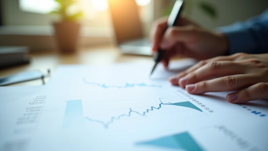 Close-up of property market report showing price indices data and regional statistics on paper with highlighted figures